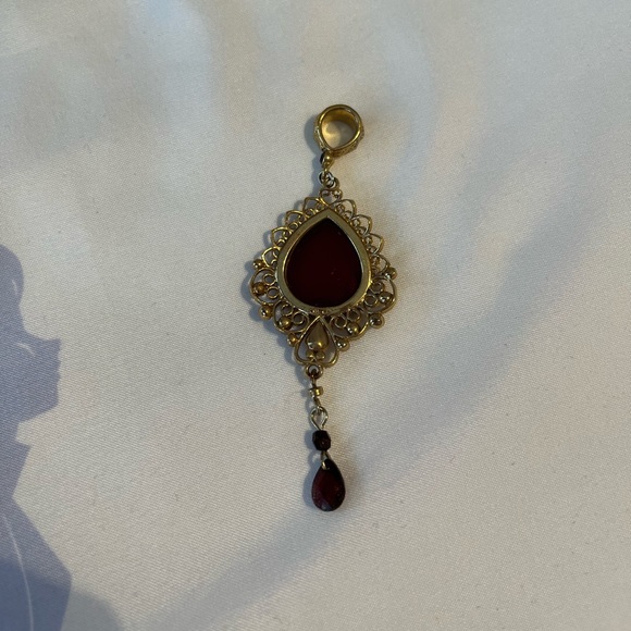 Reddish brown gem charm for necklace - Picture 3 of 3